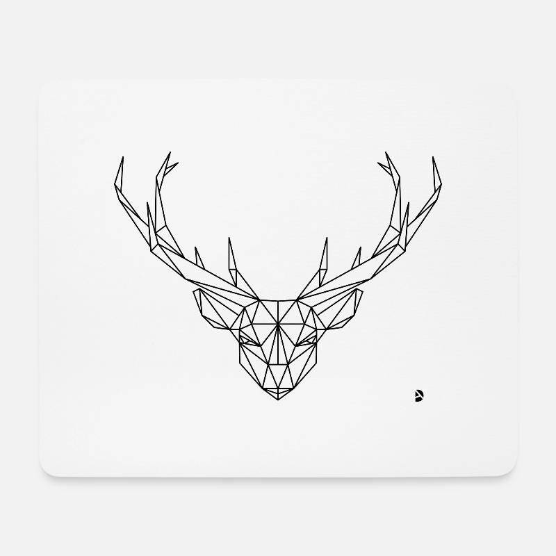 AD Geometric Deer - Mousepad (Querformat) - Weiß