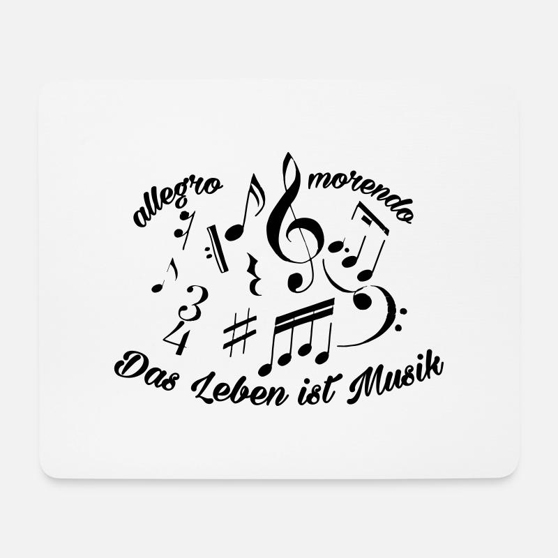 Das Leben ist Musik - Mousepad (Querformat) - Weiß