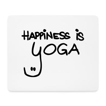 happiness is yoga - Mousepad (Querformat) - Weiß - Vorne