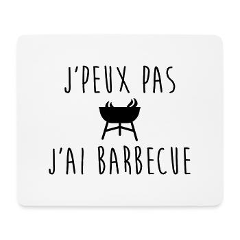 J'peux pas j'ai barbecue - Tapis de souris (format paysage) - blanc - Devant