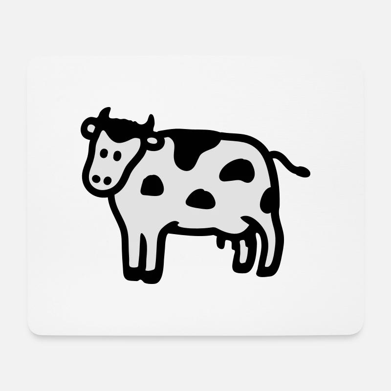 Kuh - Mousepad (Querformat) - Weiß