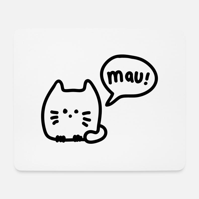 Cat mauzt - line - Mouse Pad (horizontal) - white