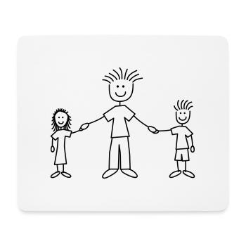 family_dad_with_girl_and_boy_1c - Tapis de souris (format paysage) - blanc - Devant