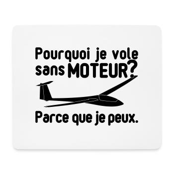 vol à voile sans moteur - Tapis de souris (format paysage) - blanc - Devant