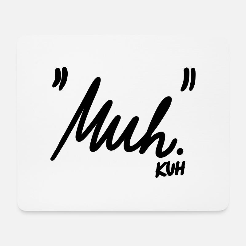 "Muh" - Mousepad (Querformat) - Weiß