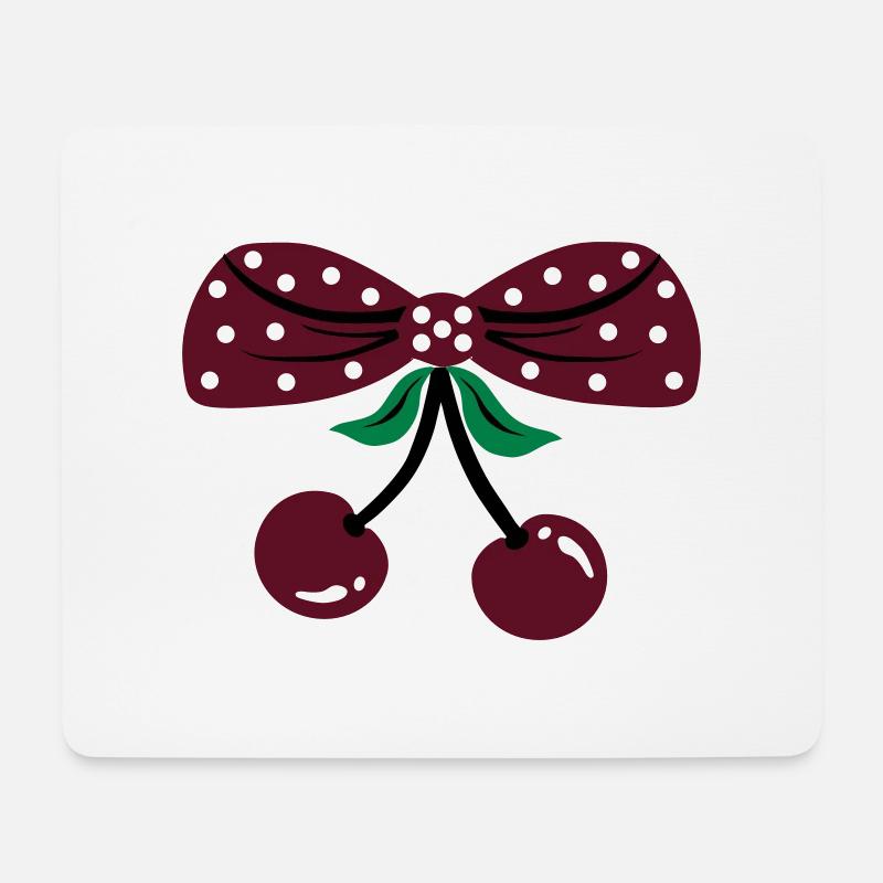 rockabilly kirschen - Mousepad (Querformat) - Weiß