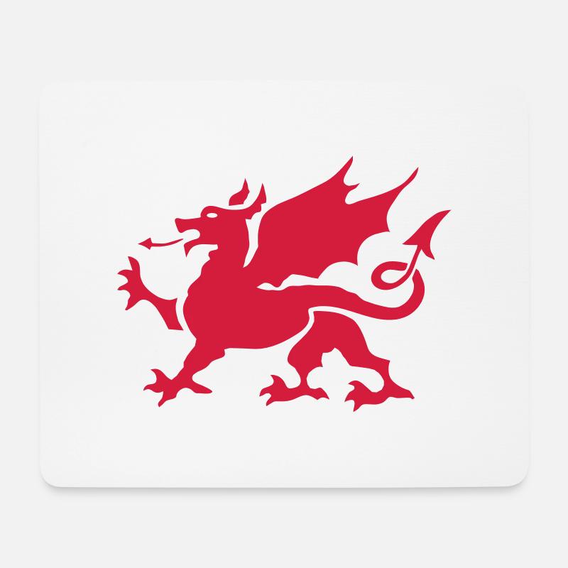 walesdragon one colour - Mouse Pad (horizontal) - white