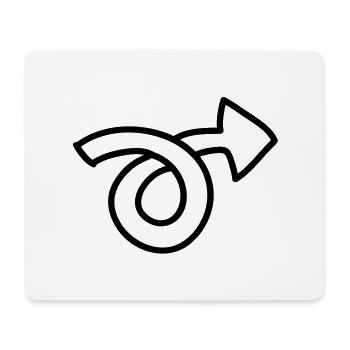 krummer Pfeil - line - Mousepad (Querformat) - Weiß - Vorne