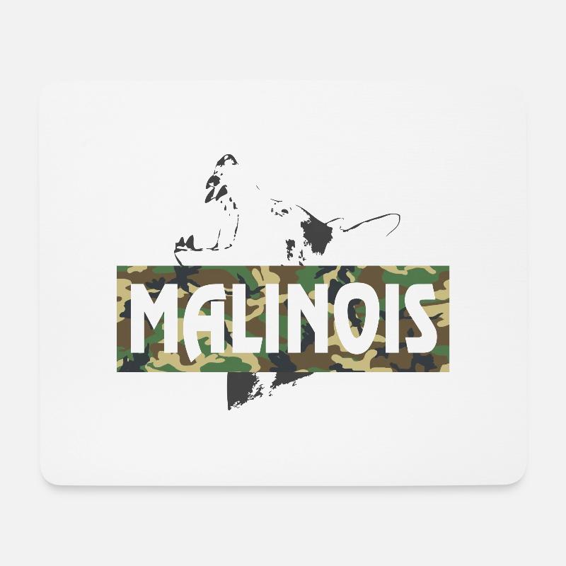 Malinois Camouflage Print - Mousepad (Querformat) - Weiß