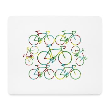 7 bunte Fahrräder - Mousepad (Querformat) - Weiß - Vorne