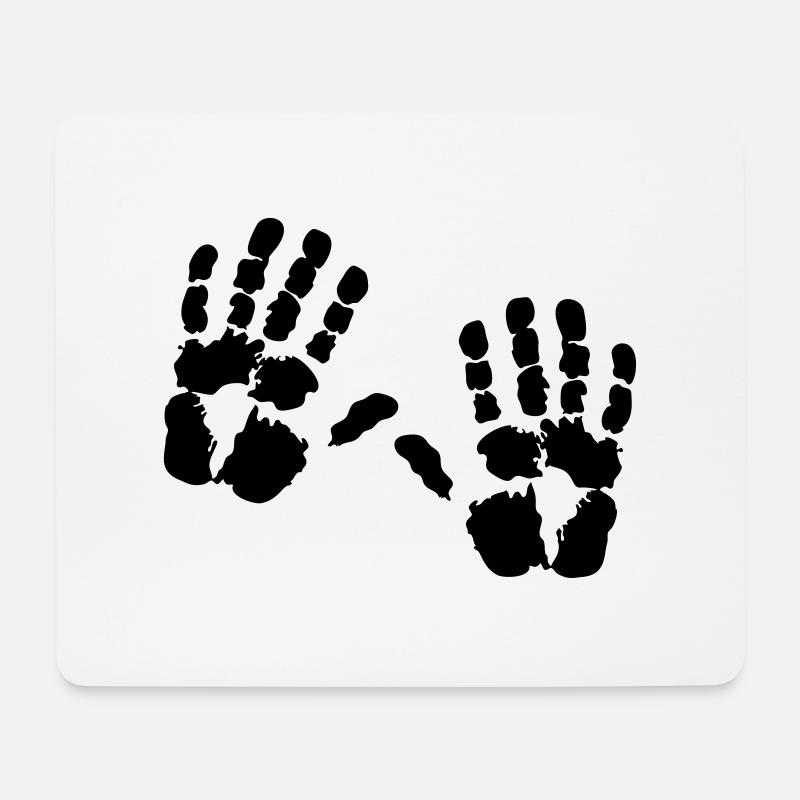 Handprint hand - Mouse Pad (horizontal) - white