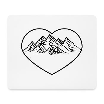 wandern form berge herz liebe i love huegel alpen - Mousepad (Querformat) - Weiß - Vorne