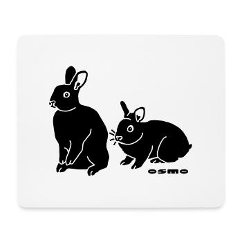 kaninchen - Mousepad (Querformat) - Weiß - Vorne