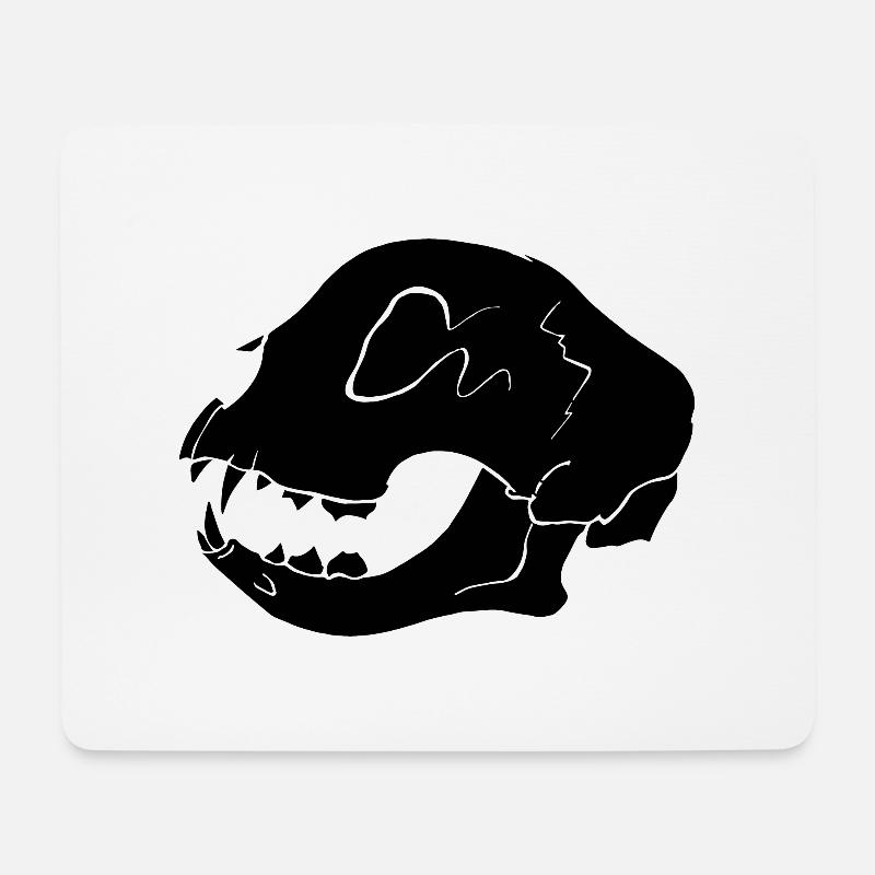 Cat Skull | Katzenschädel - Mousepad (Querformat) - Weiß