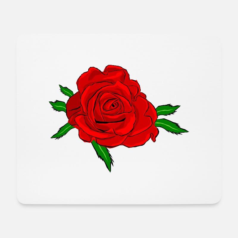 Red rose flower - Mouse Pad (horizontal) - white