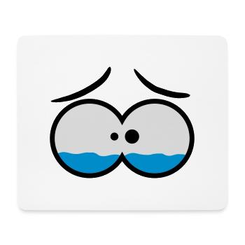 Sad Crying Comic Eyes - Mousepad (Querformat) - Weiß - Vorne
