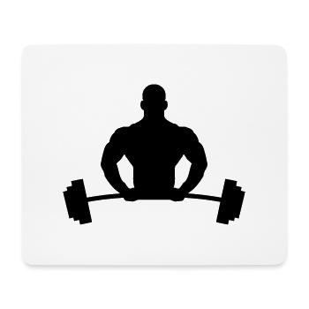Bodybuilder Logo - Mousepad (Querformat) - Weiß - Vorne