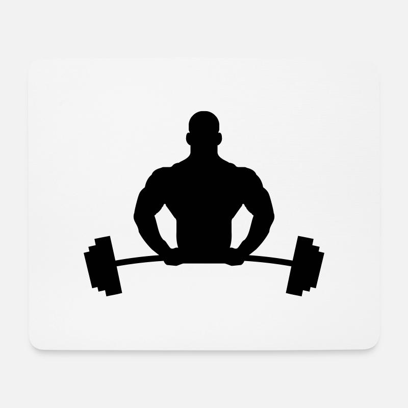 Bodybuilder Logo - Mousepad (Querformat) - Weiß
