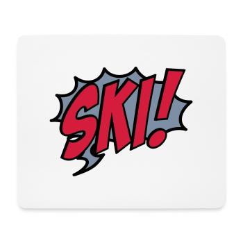 ski - Mousepad (Querformat) - Weiß - Vorne