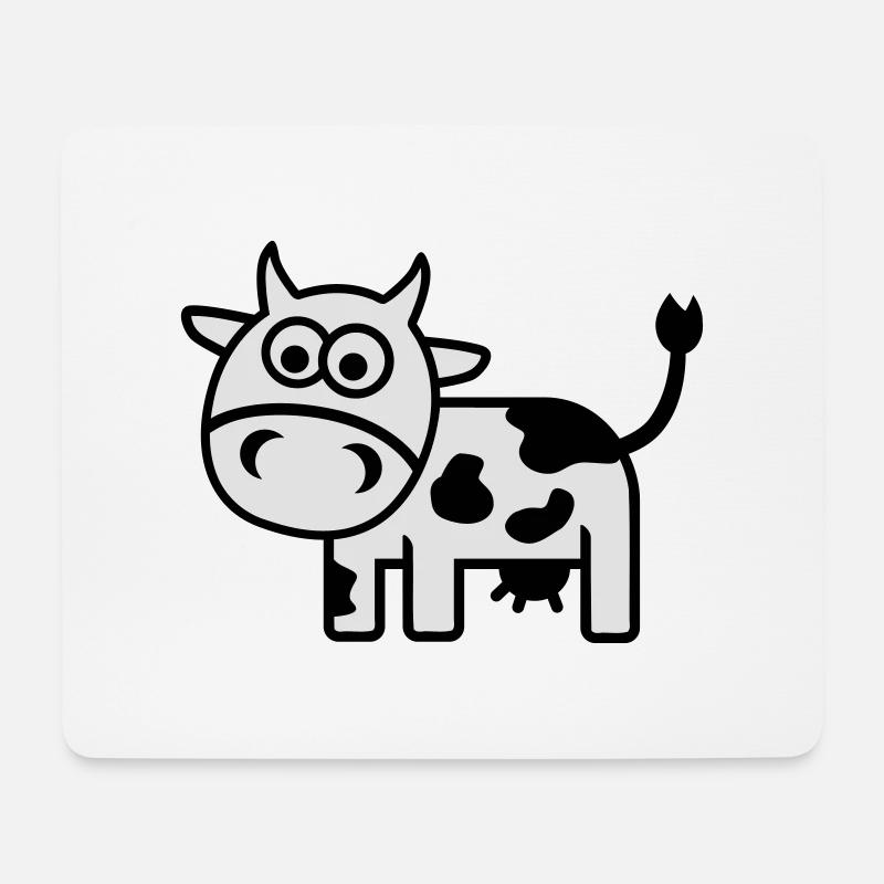 Kuh - Mousepad (Querformat) - Weiß