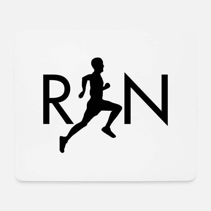 Run (Silhouette Runner) - Mousepad (Querformat) - Weiß