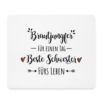 Brautjungfer beste Schwester Geschenk Dankeschön - Mousepad (Querformat) - Weiß - Vorne
