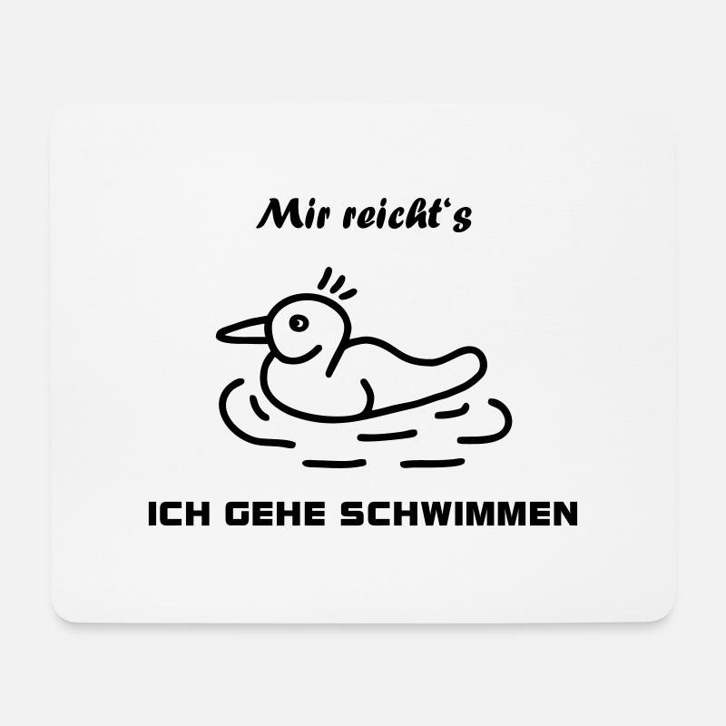 Ente schwimmen - Mousepad (Querformat) - Weiß