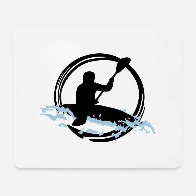 Wildwasser Kajak - Mousepad (Querformat) - Weiß