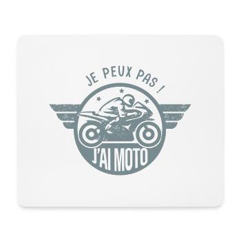 Je peux pas j'ai moto cadeau humour motard motarde - Tapis de souris (format paysage) - blanc - Devant