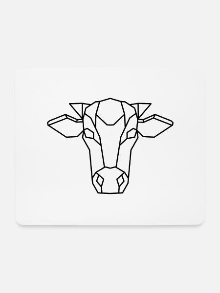 Kuh geometric - Mousepad (Querformat) - Weiß