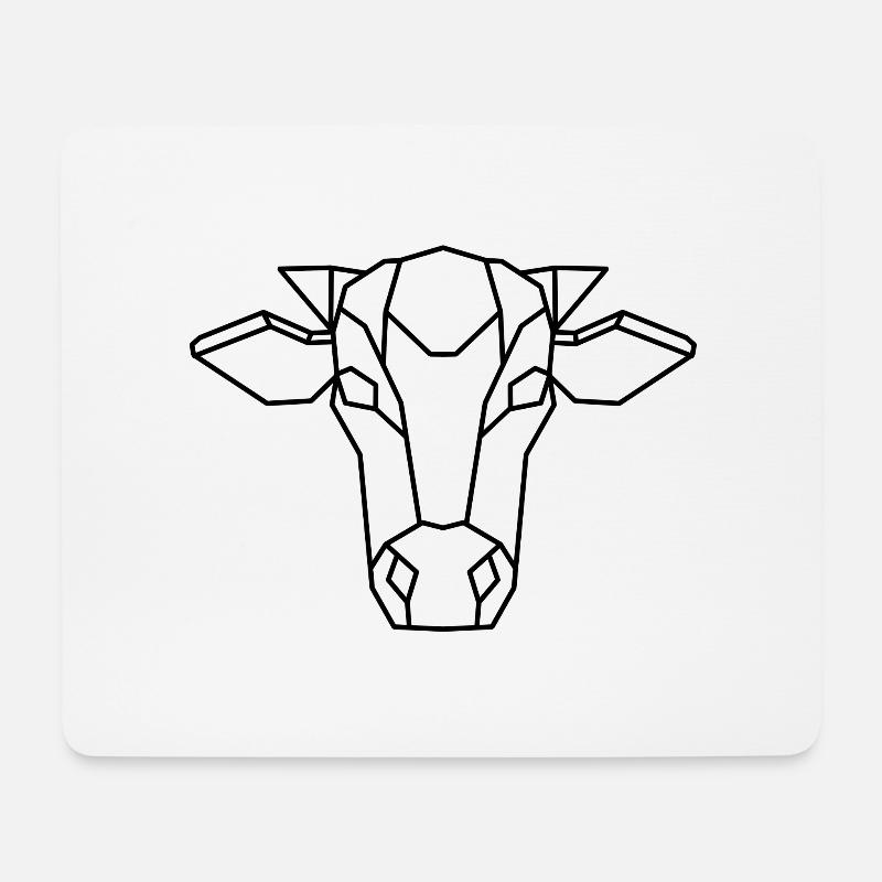 Kuh geometric - Mousepad (Querformat) - Weiß