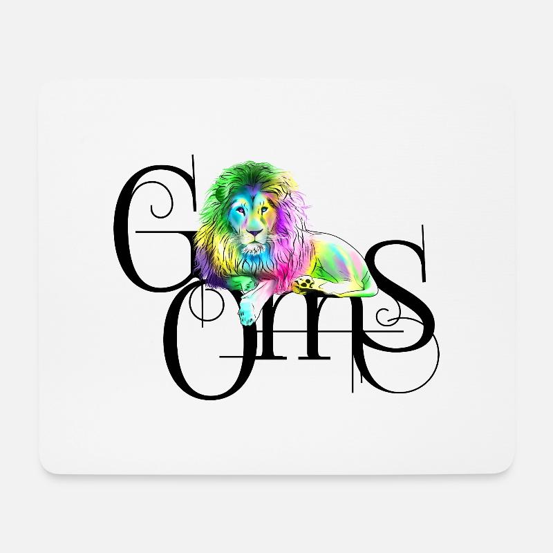 Löwe - Mousepad (Querformat) - Weiß