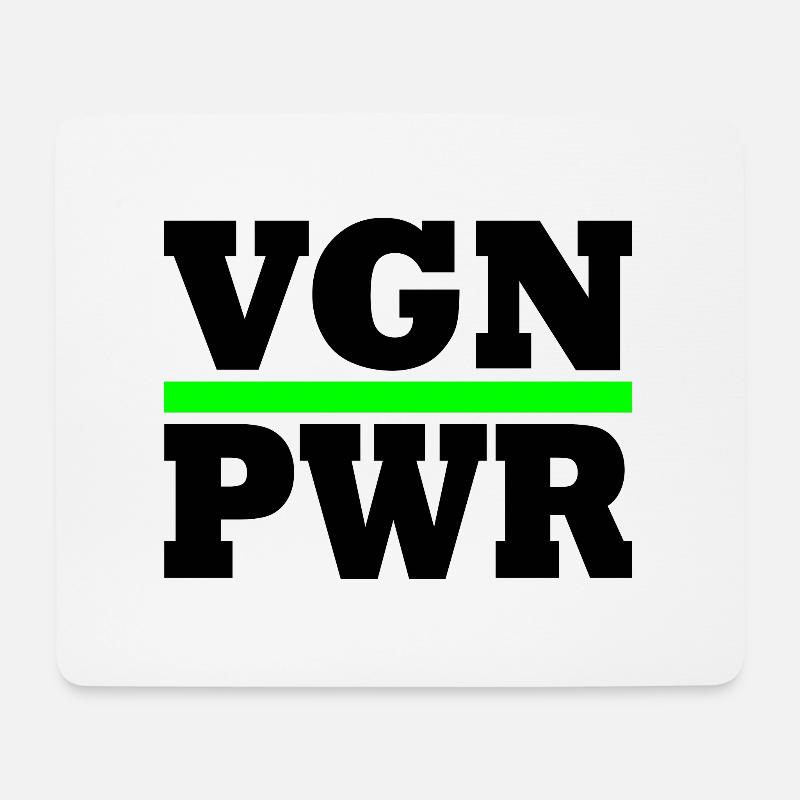 VGN PWR - Mousepad (Querformat) - Weiß