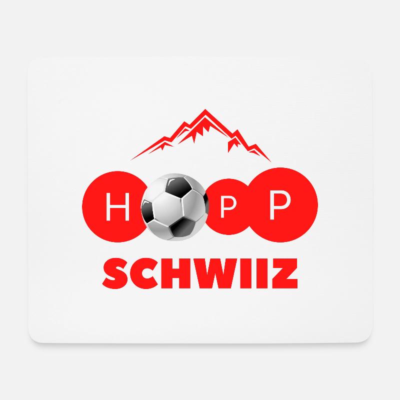 Hopp Schwiiz Fussball Alpen - Mousepad (Querformat) - Weiß