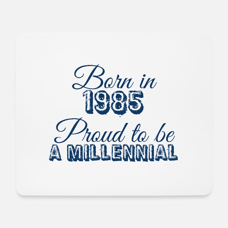 Geboren 1985 stolz darauf, ein Millennial zu sein - Mousepad (Querformat) - Weiß