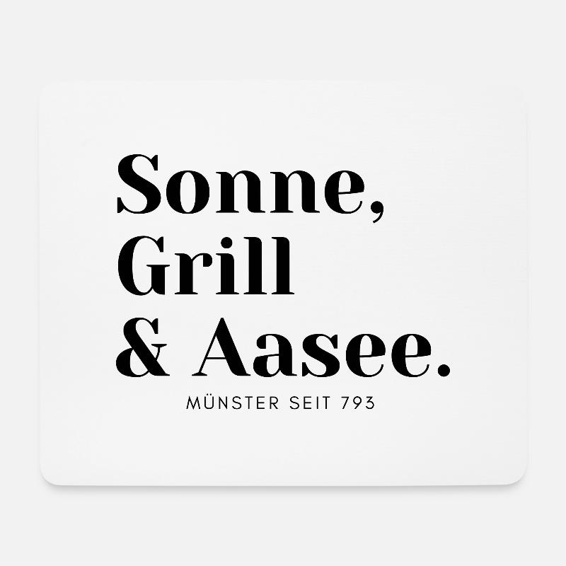 Lustiger Spruch Sonne Grill Aasee Münster Freizeit - Mousepad (Querformat) - Weiß