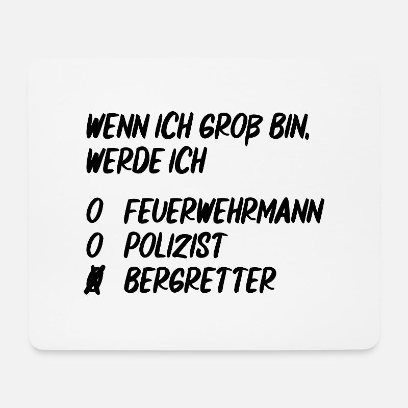 Wenn ich groß bin, werde ich Bergretter - Mousepad (Querformat) - Weiß