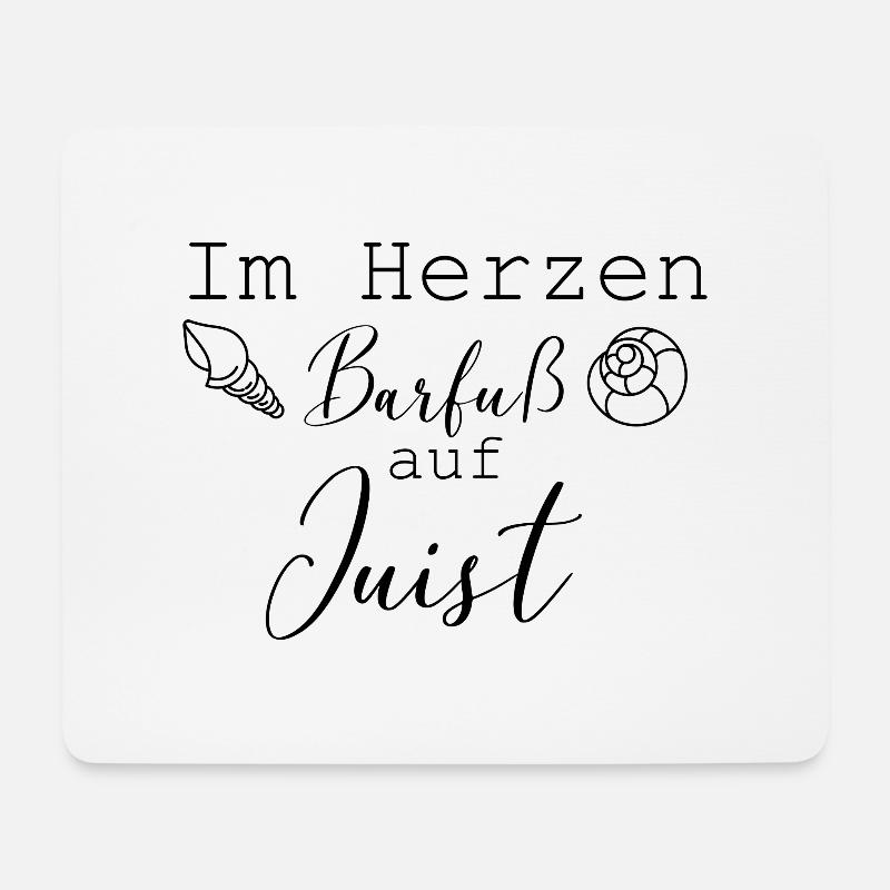 Im Herzen Barfuß auf Juist Insel Must have - Mousepad (Querformat) - Weiß