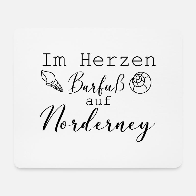 Im Herzen Barfuß auf Norderney Insel Must have - Mousepad (Querformat) - Weiß