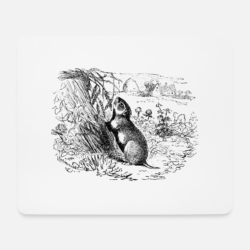 Feld Hamster - Mousepad (Querformat) - Weiß