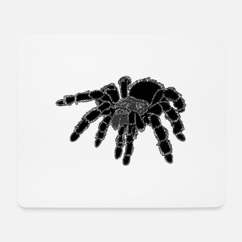 Tarantel, Spinne, große Spinne , schwarz - Mousepad (Querformat) - Weiß