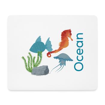 Ocean - Mousepad (Querformat) - Weiß - Vorne