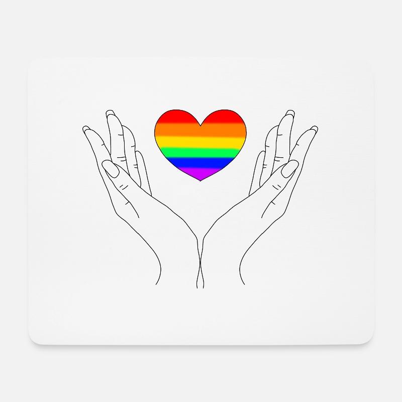 Pride Hände - Mousepad (Querformat) - Weiß