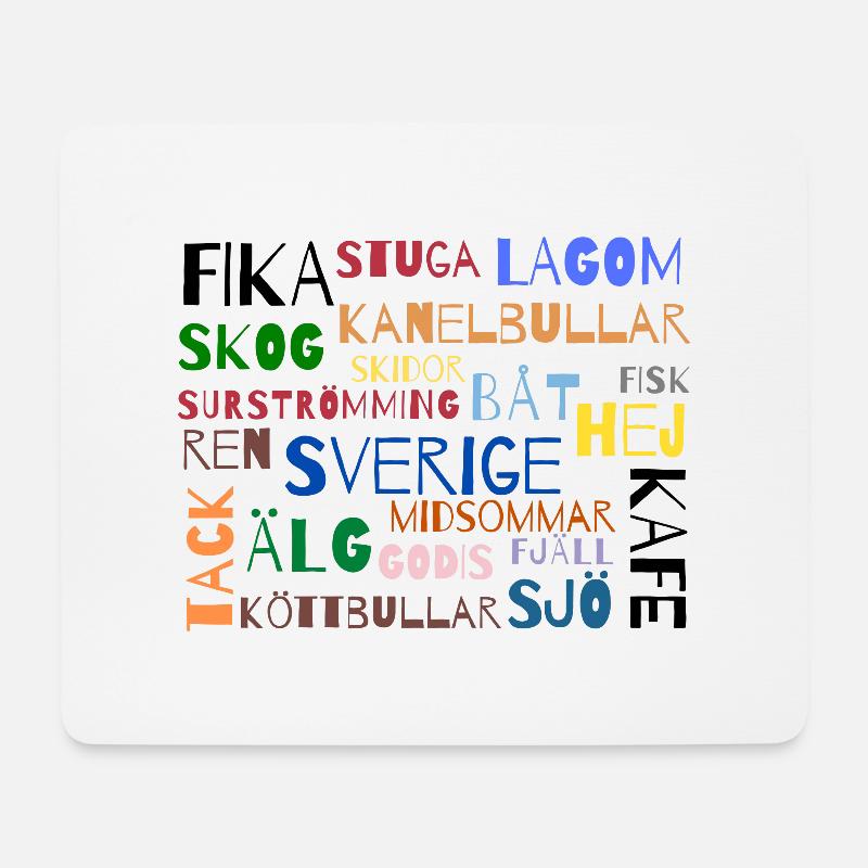 Wörter Sverige - Mousepad (Querformat) - Weiß