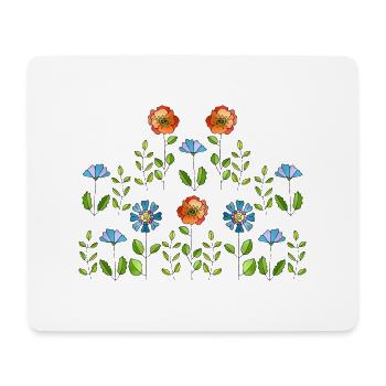 Fleur - Tapis de souris (format paysage) - blanc - Devant