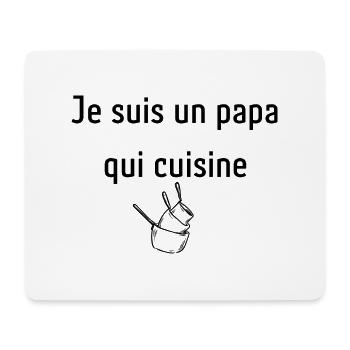 Papa qui cuisine | Idée cadeau homme - Tapis de souris (format paysage) - blanc - Devant