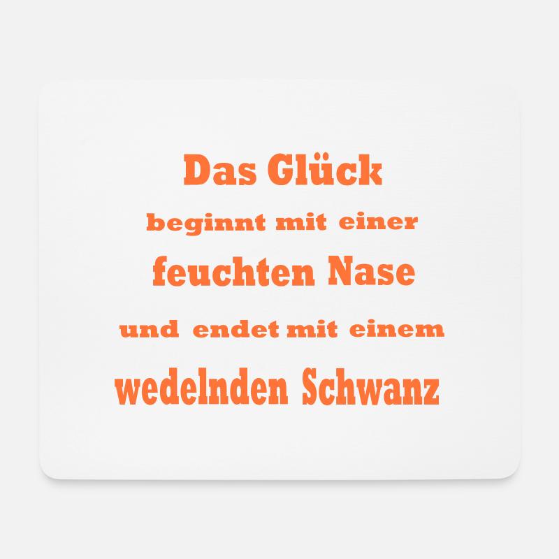 Das Glück beginnt mit ... * Farbänderung möglich - Mousepad (Querformat) - Weiß
