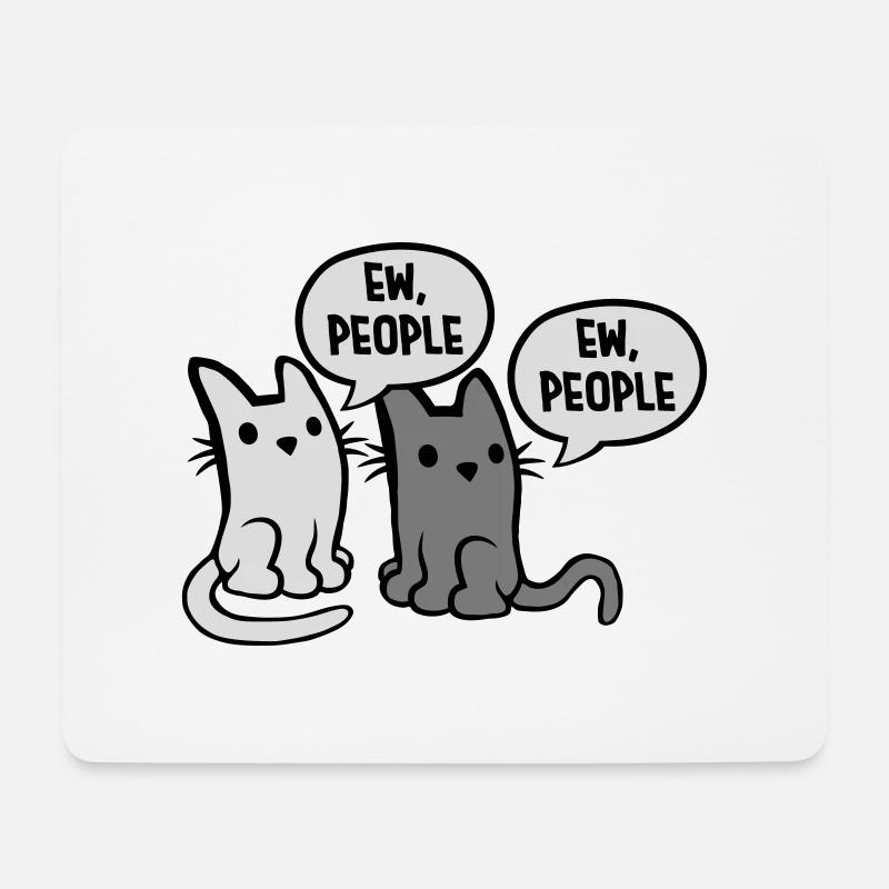 Lustige Katzen ew people - Mousepad (Querformat) - Weiß