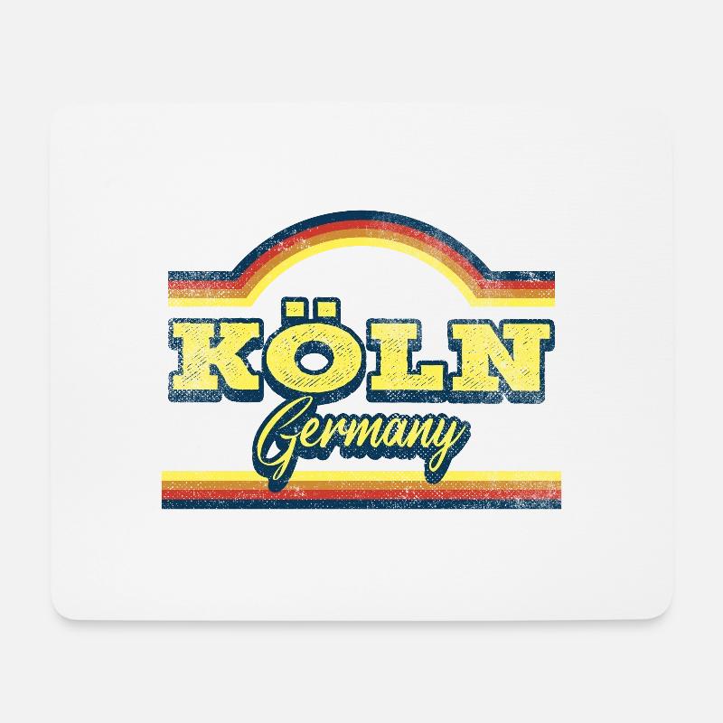 Köln Deutschland Stadt Schrift Vintage Retro - Mousepad (Querformat) - Weiß