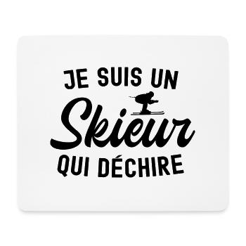 je suis un skieur qui déchire - Tapis de souris (format paysage) - blanc - Devant